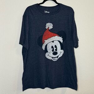 Disney Mickey Mouse Santa Tee Shirt Top Size XLT